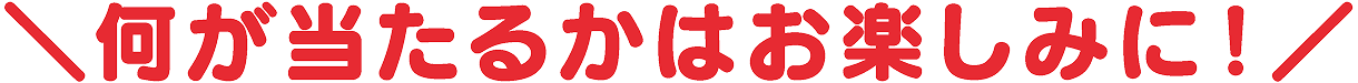 何が当たるかはお楽しみに！
